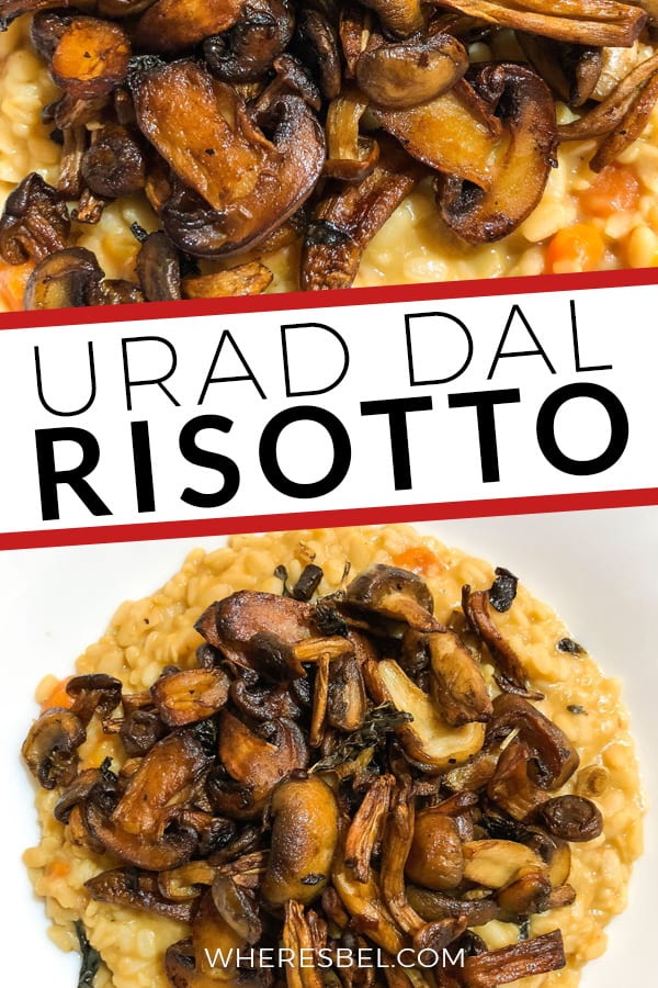 Urad Dal Risotto with Basil and Mushrooms Recipe / Plant-Based Recipes | Vegetarian Recipes | Low Carb Recipes | Lentil Recipes | Vegan Recipes | #risotto #vegrecipes