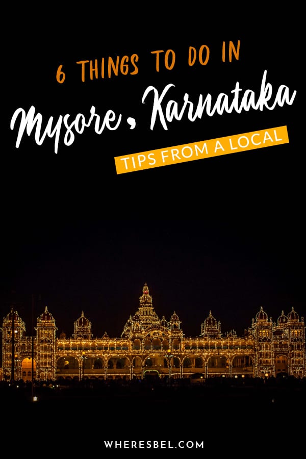 View of Mysore Palace illuminated at night