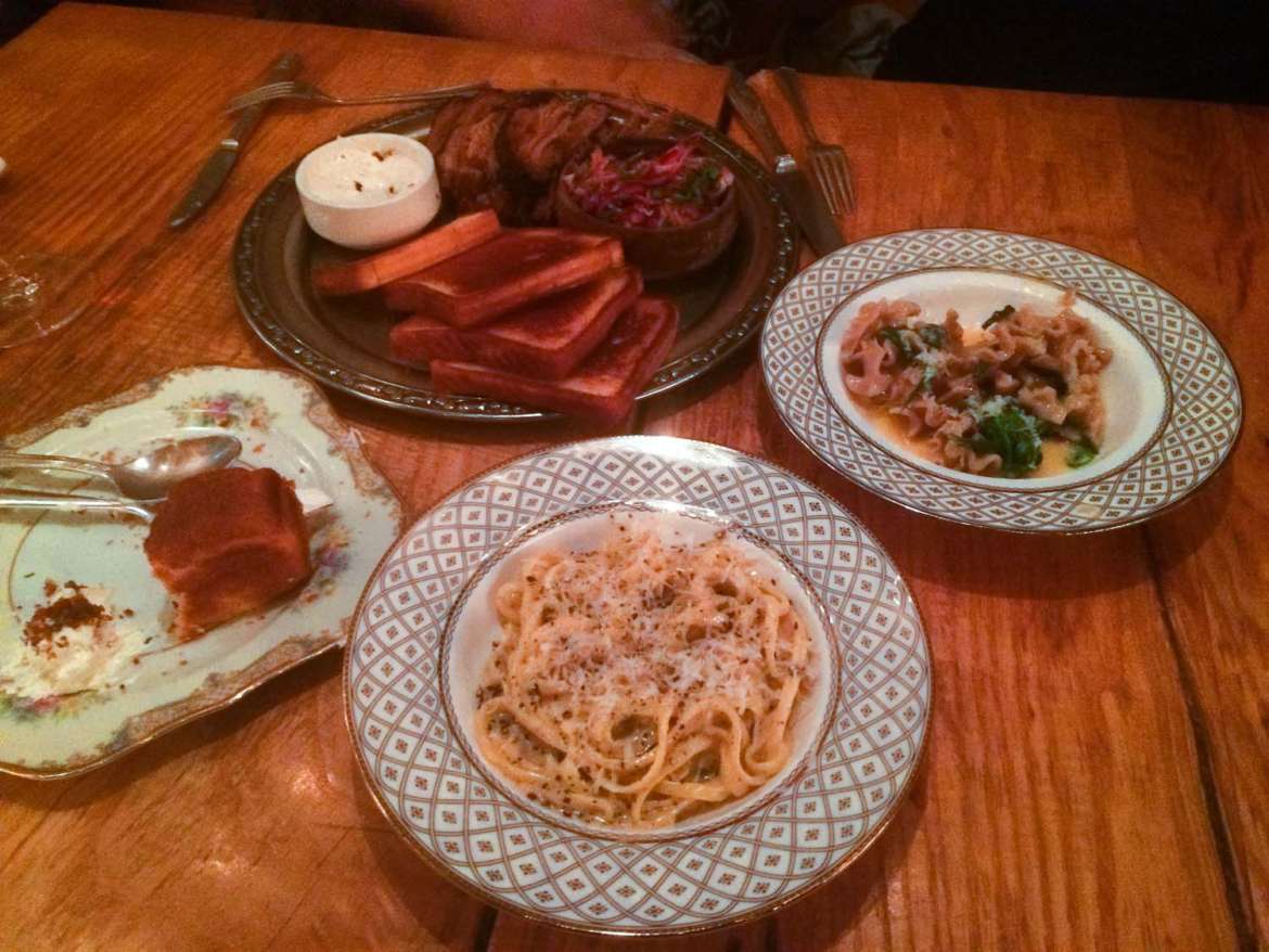 table of dishes from Rose's Luxury on Barracks Row in Washington DC